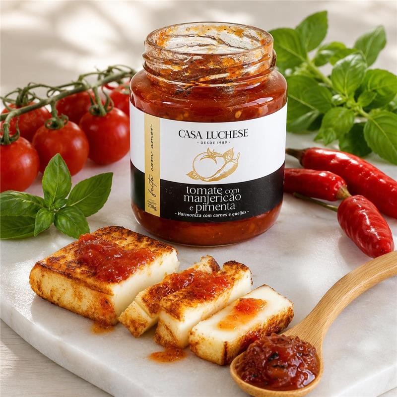 DOCE DE TOMATE COM MANJERICÃO E PIMENTA 260G