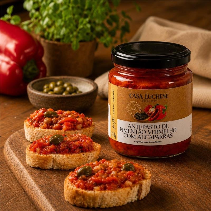ANTEPASTO DE PIMENTÃO VERMELHO COM ALCAPARRAS 210G
