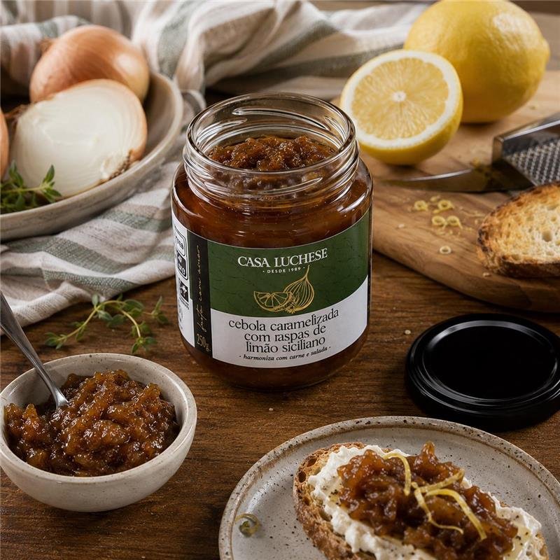 CEBOLA CARAMELIZADA COM RASPAS DE LIMÃO SICILIANO 250G