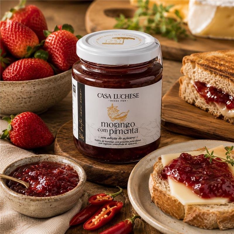 DOCE MORANGO COM PIMENTA SEM ADIÇÃO DE AÇUCAR 260G