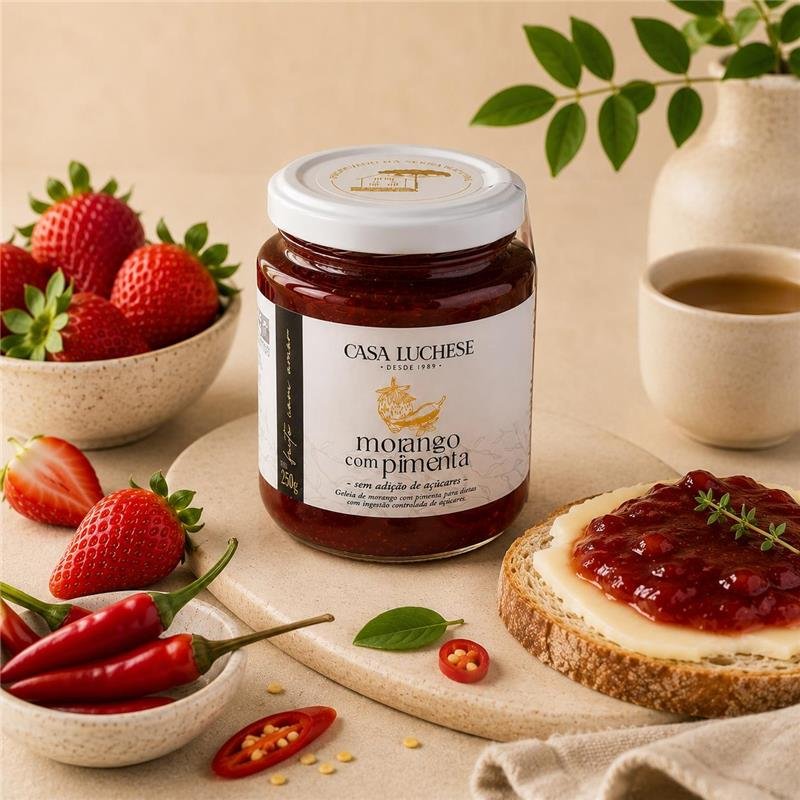 DOCE MORANGO COM PIMENTA SEM ADIÇÃO DE AÇUCAR 260G