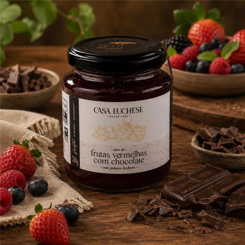 DOCE DE FRUTAS VERMELHAS COM CHOCOLATE 260G