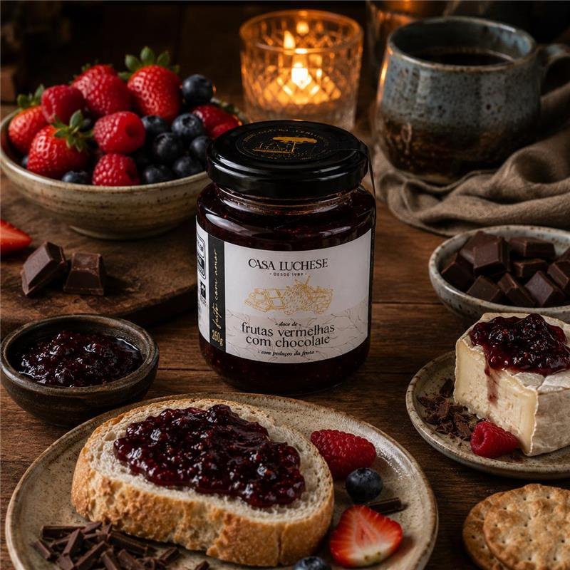 DOCE DE FRUTAS VERMELHAS COM CHOCOLATE 260G